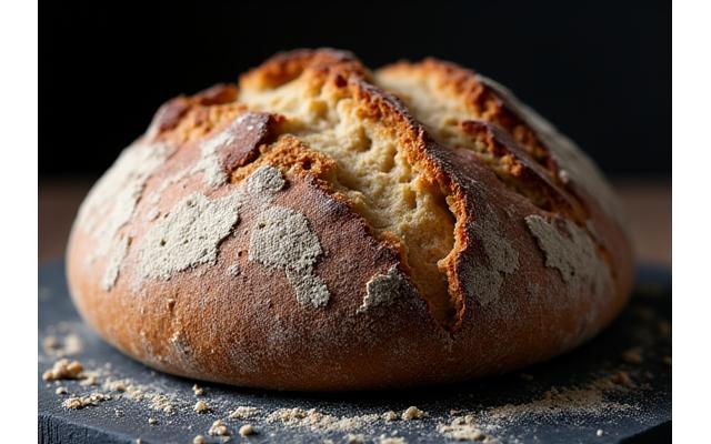 Pain au levain avec une mie alvéolée